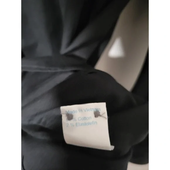 Twillory Safe Cotton Black Dress Shirt 16.5 36/37 Tailored Skull Collar Cuffs - Picture 9 of 12